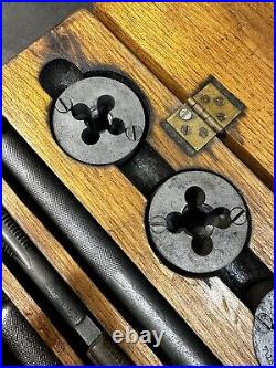 WILEY & RUSSELL Greenfield Screw Plate Tap & Die Set with original wood box