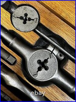 WILEY & RUSSELL Greenfield Screw Plate Tap & Die Set with original wood box