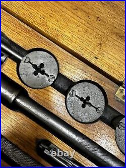 WILEY & RUSSELL Greenfield Screw Plate Tap & Die Set with original wood box