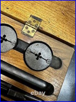 WILEY & RUSSELL Greenfield Screw Plate Tap & Die Set with original wood box