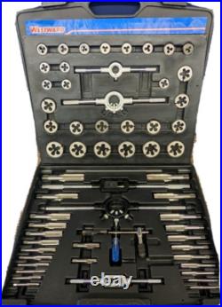 Westward Tap Die Set Carbon Steel 65 Piece 1PZ53 Kit Thread Precision Tool