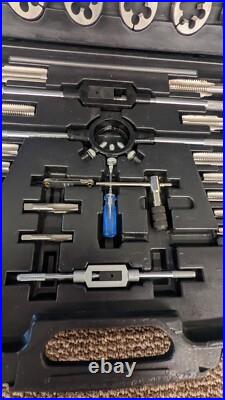 Westward Tap Die Set Carbon Steel 65 Piece 1PZ53 Kit Thread Precision Tool