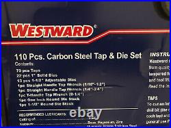 Westward tap/die set 110 pc high carbon steel 1PZ54B