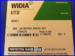 Widia GTD Tap and Die Set M6x1.00 to M12x1.75 Tap Metric K-2111DX