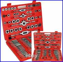 Zoostliss 110 Piece Sae and Metric Bearing Steel Tap Die Set with