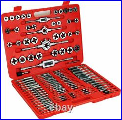 Zoostliss 110 Piece Sae and Metric Bearing Steel Tap Die Set with