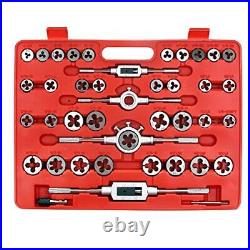 Zoostliss 110 Piece Sae and Metric Bearing Steel Tap and Die Set with Carryin